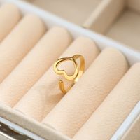 Simple Style Leaves Snake Titanium Steel Plating Open Ring 1 Piece sku image 16
