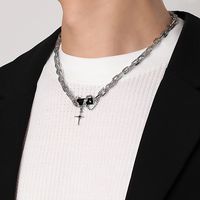 Fashion Cross Titanium Steel Plating Pendant Necklace 1 Piece main image 3