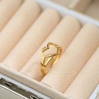 Simple Style Leaves Snake Titanium Steel Plating Open Ring 1 Piece sku image 34