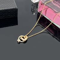 Fashion Heart Shape Titanium Steel Gold Plated Zircon Pendant Necklace 1 Piece main image 3