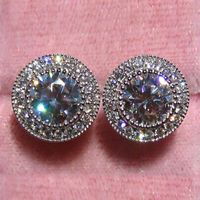 Simple Style Round Copper Inlay Zircon Ear Studs 1 Pair main image 4