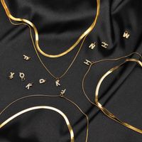 Fashion Letter Titanium Steel Inlay Zircon Layered Necklaces 1 Piece main image 5