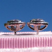 Simple Style Round Copper Inlay Zircon Ear Studs 1 Pair main image 2
