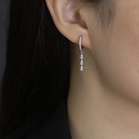 Fashion Water Droplets Sterling Silver Inlay Zircon Dangling Earrings 1 Pair main image 4