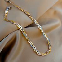 Mode Geometrisch Titan Stahl Überzug Geschichtete Halskette sku image 3
