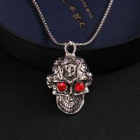 Wholesale Jewelry Fashion Skull 201 Stainless Steel Zinc Alloy Rhinestone Inlay Pendant Necklace main image 4