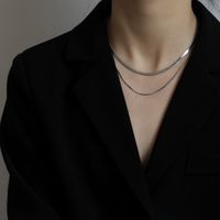 Mode Geometrisch Titan Stahl Überzug Geschichtete Halskette main image 3