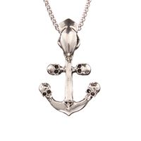 Punk Anchor Skull Stainless Steel Alloy Plating Unisex Pendant Necklace 1 Piece main image 4