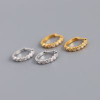 Fashion Geometric Sterling Silver Inlay Zircon Earrings 1 Pair sku image 2