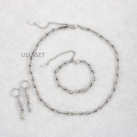 Ins Style Solid Color Stainless Steel Plating Chain Bracelets Earrings Necklace main image 4