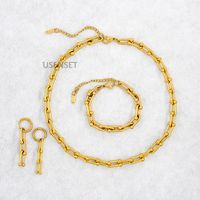 Ins Style Solid Color Stainless Steel Plating Chain Bracelets Earrings Necklace main image 3