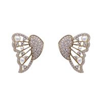 Fashion Sweet Butterfly Alloy Inlay Artificial Gemstones Artificial Pearls Women's Earrings main image 4
