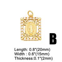 1 Piece Copper Zircon Virgin Mary Sun Square main image 4