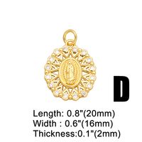 1 Piece Copper Zircon Virgin Mary Sun Square main image 2