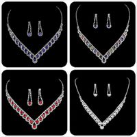 Fashion Colorful Crystal Necklace Jewelry Set Formal Dress Accessories main image 1