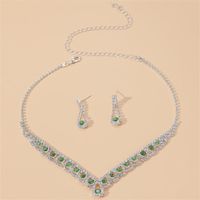 Fashion Colorful Crystal Necklace Jewelry Set Formal Dress Accessories main image 7
