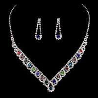 Fashion Colorful Crystal Necklace Jewelry Set Formal Dress Accessories main image 10