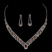 Fashion Colorful Crystal Necklace Jewelry Set Formal Dress Accessories main image 9