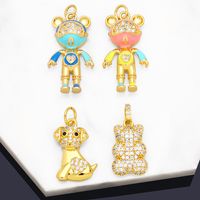 1 Piece Copper Zircon Animal Dog Bear main image 1