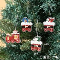Christmas Fashion Christmas Tree Train Gift Box Wood Indoor Ornaments 1 Set sku image 1