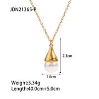 Elegant Water Droplets Stainless Steel Inlay Natural Stone Pendant Necklace 1 Piece main image 3
