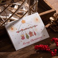 Cute Cartoon Christmas Folding Paper Printing Greeting Card sku image 6