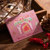 Cute Cartoon Christmas Folding Paper Printing Greeting Card sku image 2