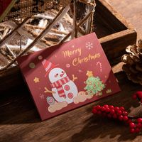 Cute Cartoon Christmas Folding Paper Printing Greeting Card sku image 3