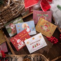 Cute Cartoon Christmas Folding Paper Printing Greeting Card sku image 7