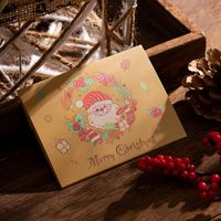 Cute Cartoon Christmas Folding Paper Printing Greeting Card sku image 1