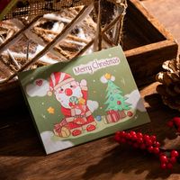 Cute Cartoon Christmas Folding Paper Printing Greeting Card sku image 4