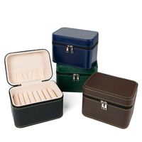 Retro Solid Color Pu Leather Jewelry Boxes main image 3