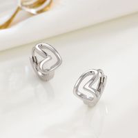 Fashion Heart Shape Sterling Silver Plating Earrings 1 Pair main image 5