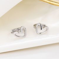 Fashion Heart Shape Sterling Silver Plating Earrings 1 Pair main image 4