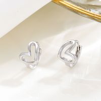 Fashion Heart Shape Sterling Silver Plating Earrings 1 Pair main image 1
