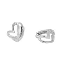 Fashion Heart Shape Sterling Silver Plating Earrings 1 Pair main image 3
