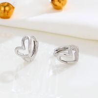 Fashion Heart Shape Sterling Silver Plating Earrings 1 Pair sku image 1