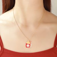 Cute Cup Bow Knot Snowflake Alloy Enamel Christmas Women's Earrings Necklace main image 2