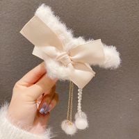 Fashion Bow Knot Plush Handmade Hair Claws 1 Piece sku image 46