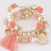 Fashion Flower Alloy Pearl Artificial Gemstones Women's Bracelets 1 Piece sku image 5