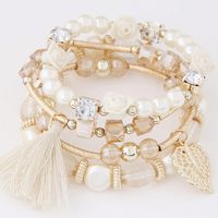 Fashion Flower Alloy Pearl Artificial Gemstones Women's Bracelets 1 Piece sku image 4