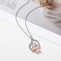 Simple Style Heart Shape Artificial Crystal Copper Metal Pendant Necklace 1 Piece main image 3