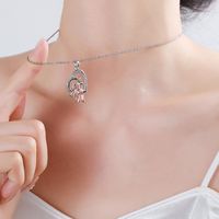 Simple Style Heart Shape Artificial Crystal Copper Metal Pendant Necklace 1 Piece main image 2