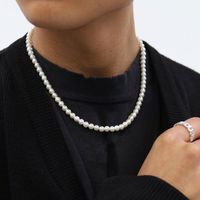Elegante Geometrische Imitation Perlen Unisex Halskette main image 6