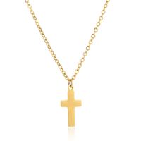 Fashion Cross Stainless Steel Gold Plated Pendant Necklace main image 4