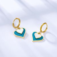 Fashion Water Droplets Heart Shape Stainless Steel Plating Drop Earrings 1 Pair main image 5