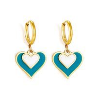 Fashion Water Droplets Heart Shape Stainless Steel Plating Drop Earrings 1 Pair sku image 2