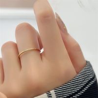 Simple Style Round Titanium Steel Gold Plated Artificial Diamond Rings main image 6