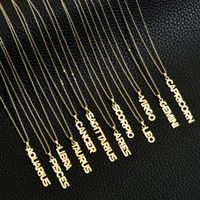 Fashion Letter Titanium Steel Gold Plated Pendant Necklace main image 1