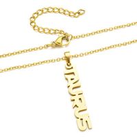 Fashion Letter Titanium Steel Gold Plated Pendant Necklace main image 5